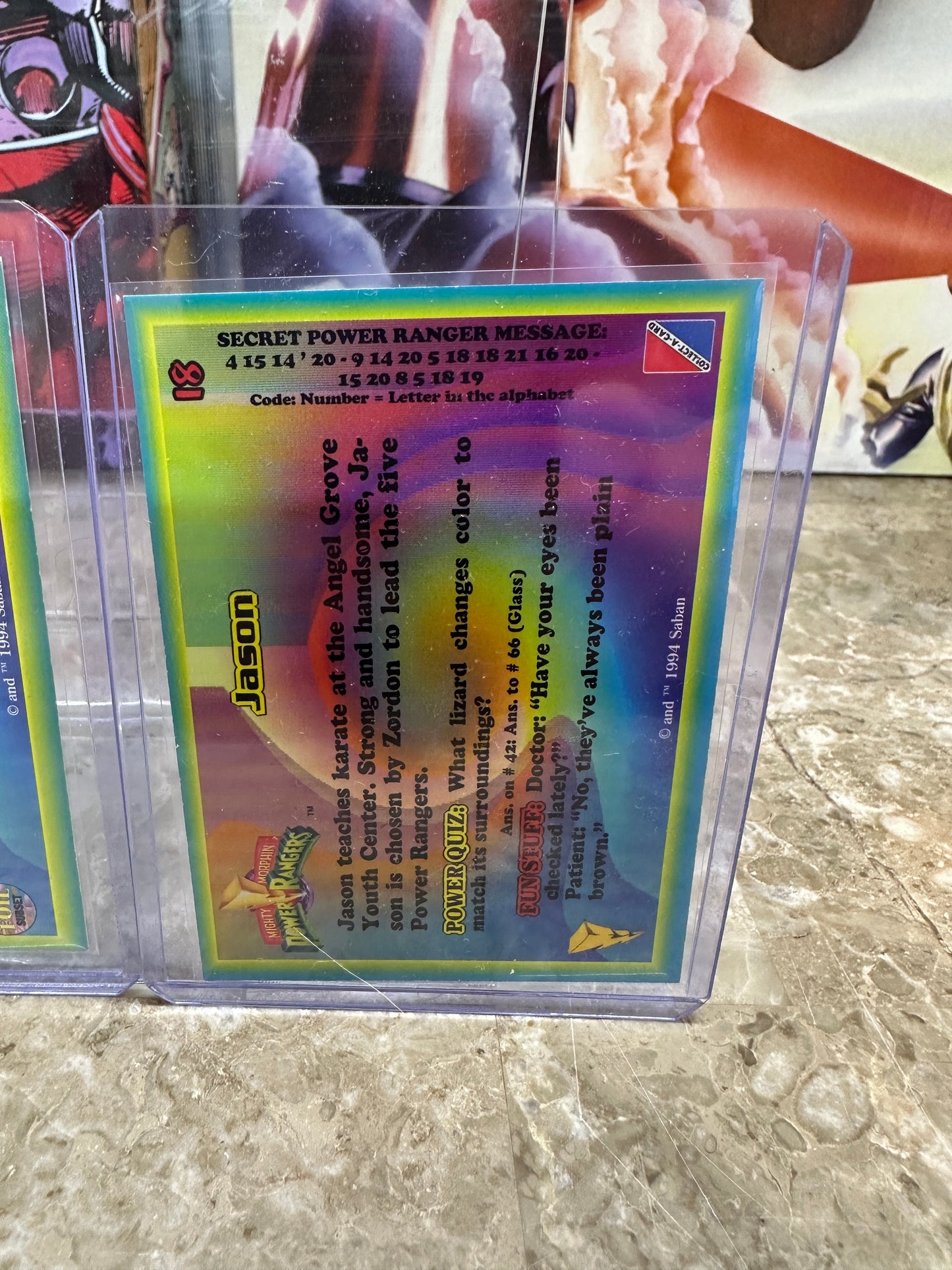 1994 Power Rangers Series 1 POWER FOIL 2-Card Lot - Jason #18 & Kimberly #31