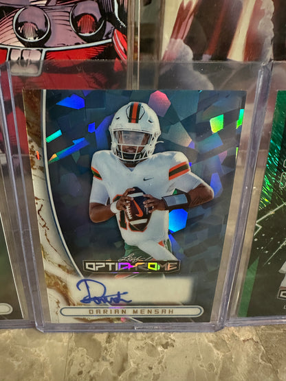 2026 Leaf Optichrome Miami Hurricanes QB Lot DARIAN MENSAH 1/1 & AUTO /8 Nickel