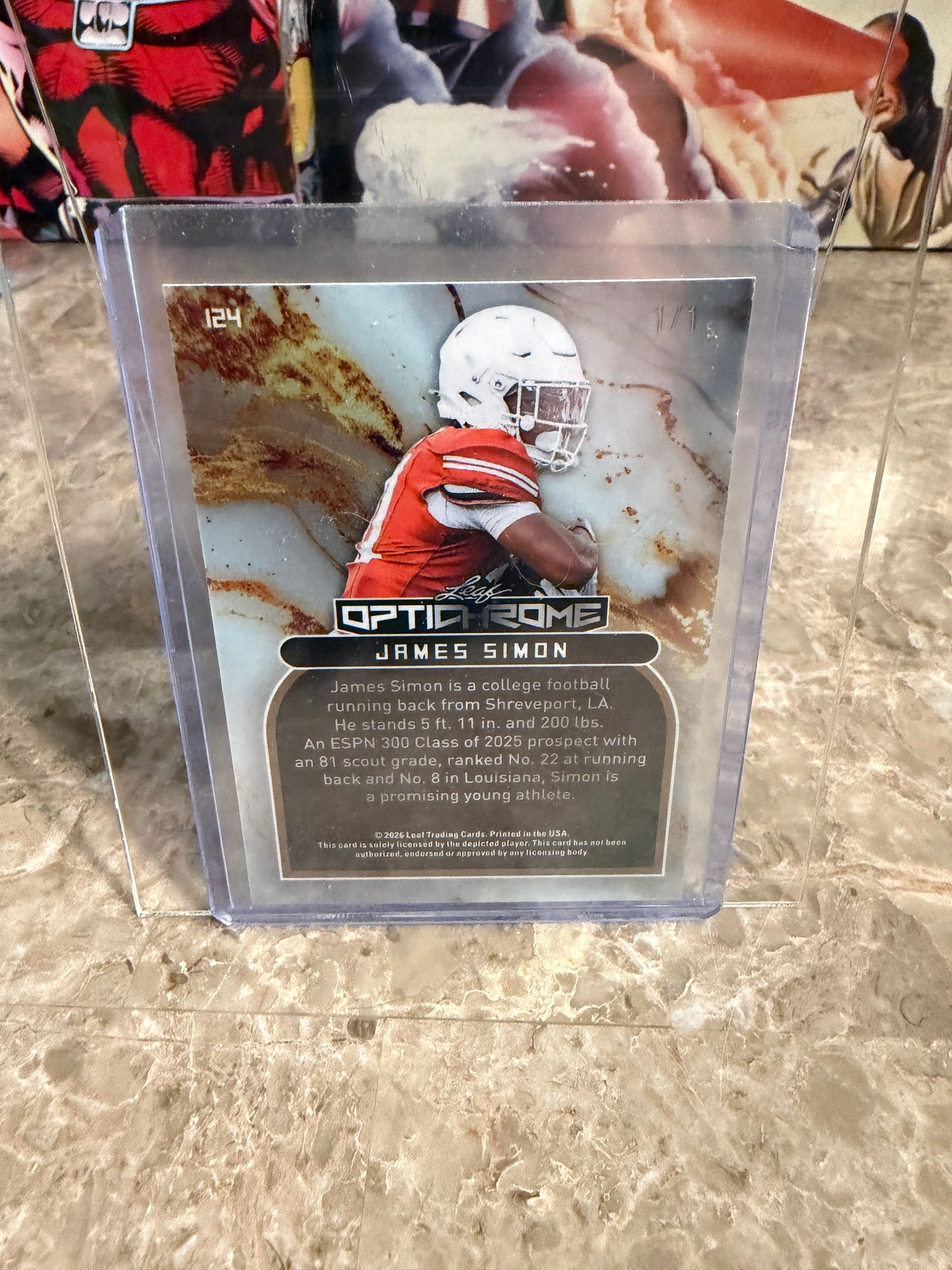 James Simon 2026 Leaf Optichrome Smiley Face Super Gold Prismatic 1/1
