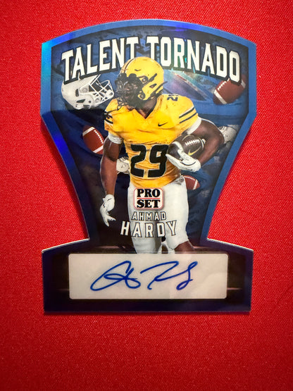 Ahmad Hardy 2026 Leaf Pro Set Metal Football Talent Tornado Auto Blue /5