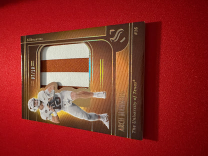 Arch Manning 2025 Panini Silhouette Football Silhouettes Multicolor Patch /10
