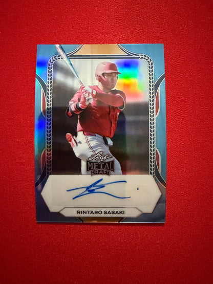 Rintaro Sasaki 2026 Leaf Draft Edition Baseball Base Auto Platinum /99