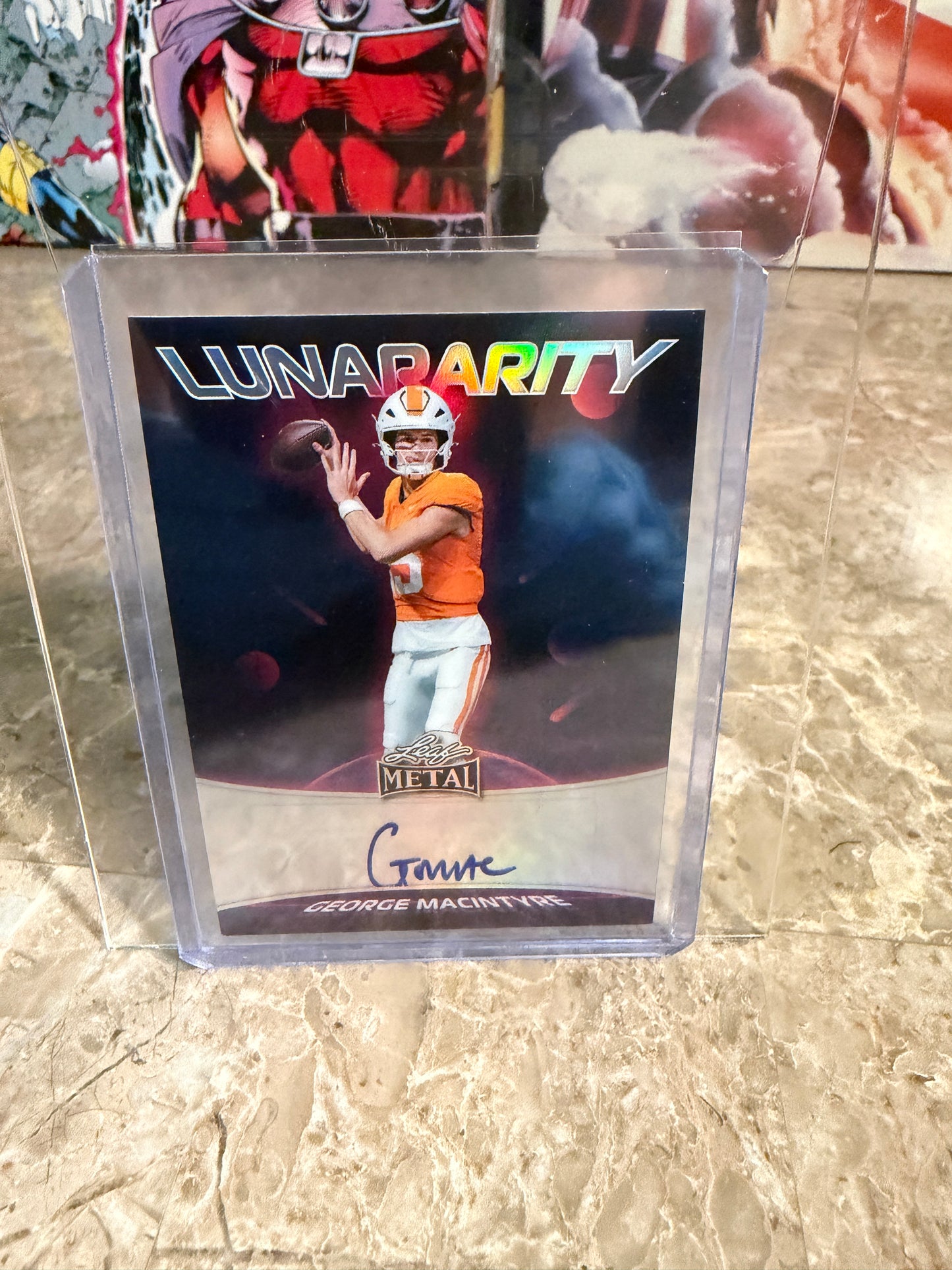2026 Leaf Metal Football George MacIntyre Rare Lunarity Auto /10 2-Card Lot