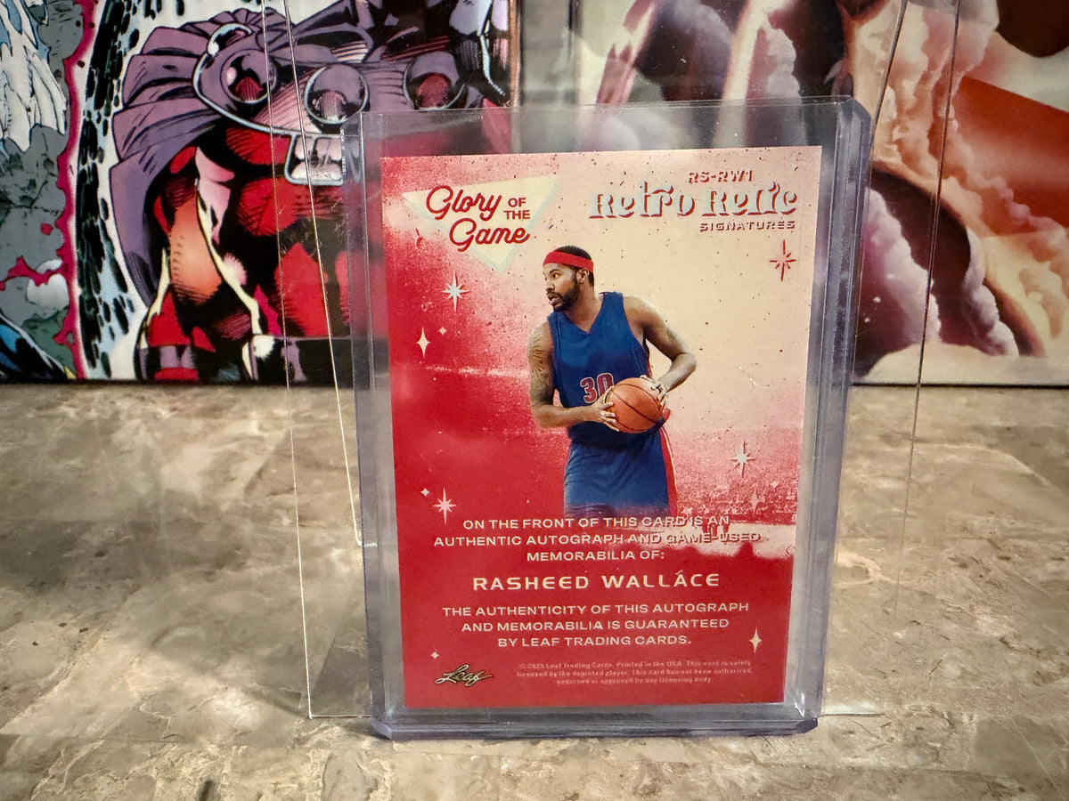 Rasheed Wallace 2025 Leaf Glory of the Game Retro Relic Game-Used Patch Auto /15