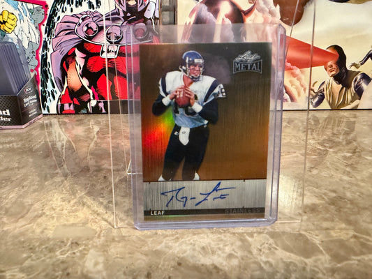 Ryan Leaf 2026 Leaf Metal Football Stainless Auto Gold Prismatic 1/1