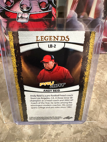 2025 Leaf Paydirt Andy Reid LEGENDS ORANGE PARALLEL /49 Chiefs Eagles