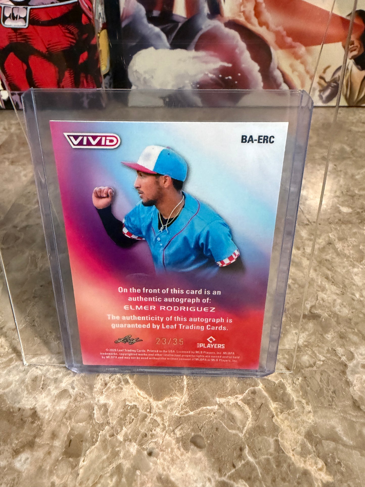 2026 Leaf Vivid Baseball Teal Elmer Rodriguez Certified Autograph /35