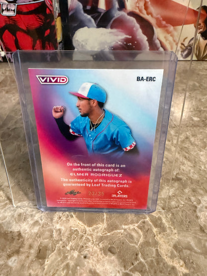 2026 Leaf Vivid Baseball Teal Elmer Rodriguez Certified Autograph /35