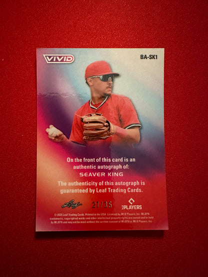 Seaver King 2026 Leaf Vivid Teal Autograph /35