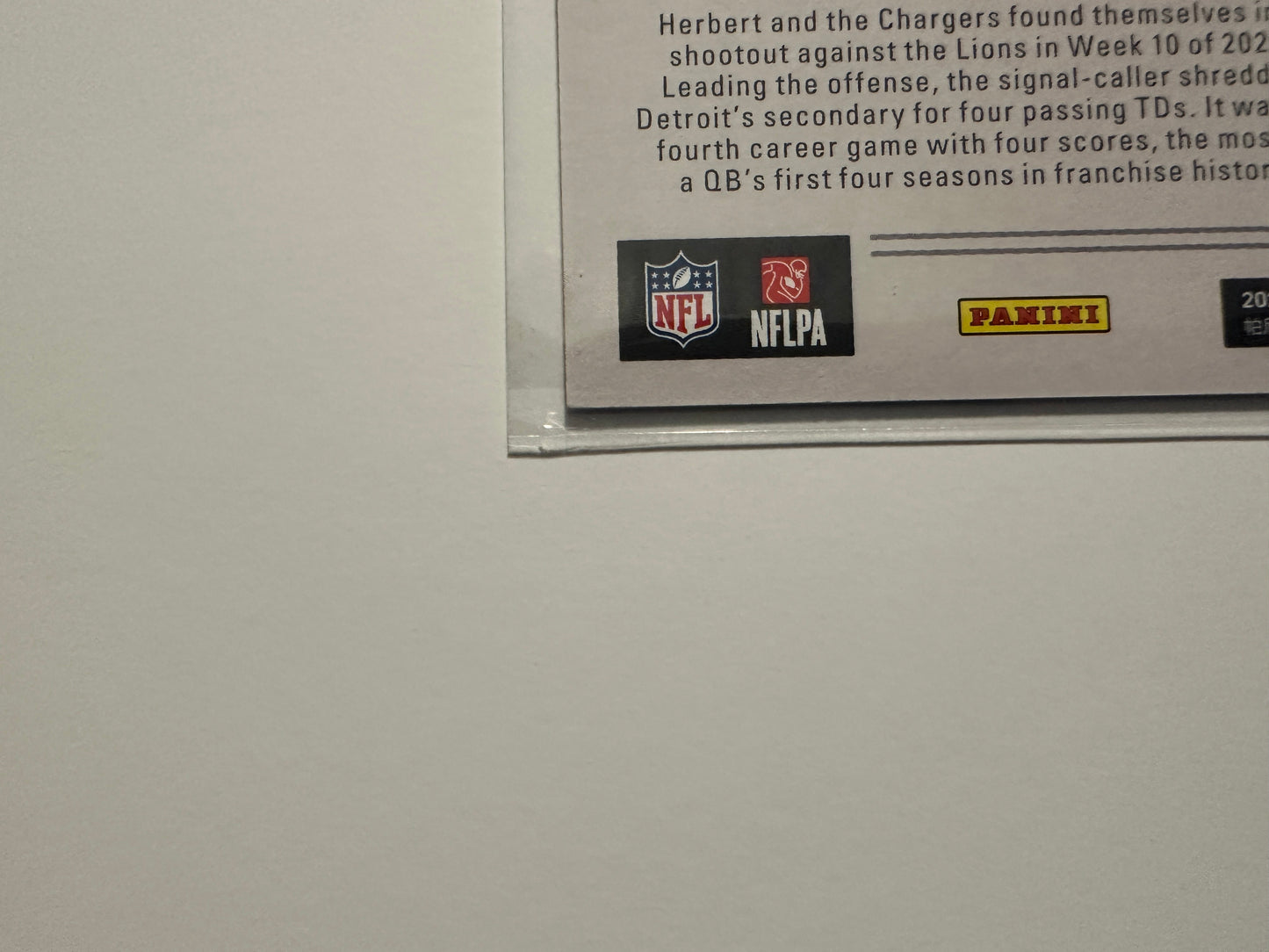 Justin Herbert #VES-JHT Numbered 13/50 (2024 Panini Luminance Vestige)