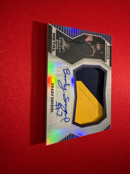 2026 Leaf Trinity Brady Smigiel Rookie Auto Memo Metal Multicolor Patch /6