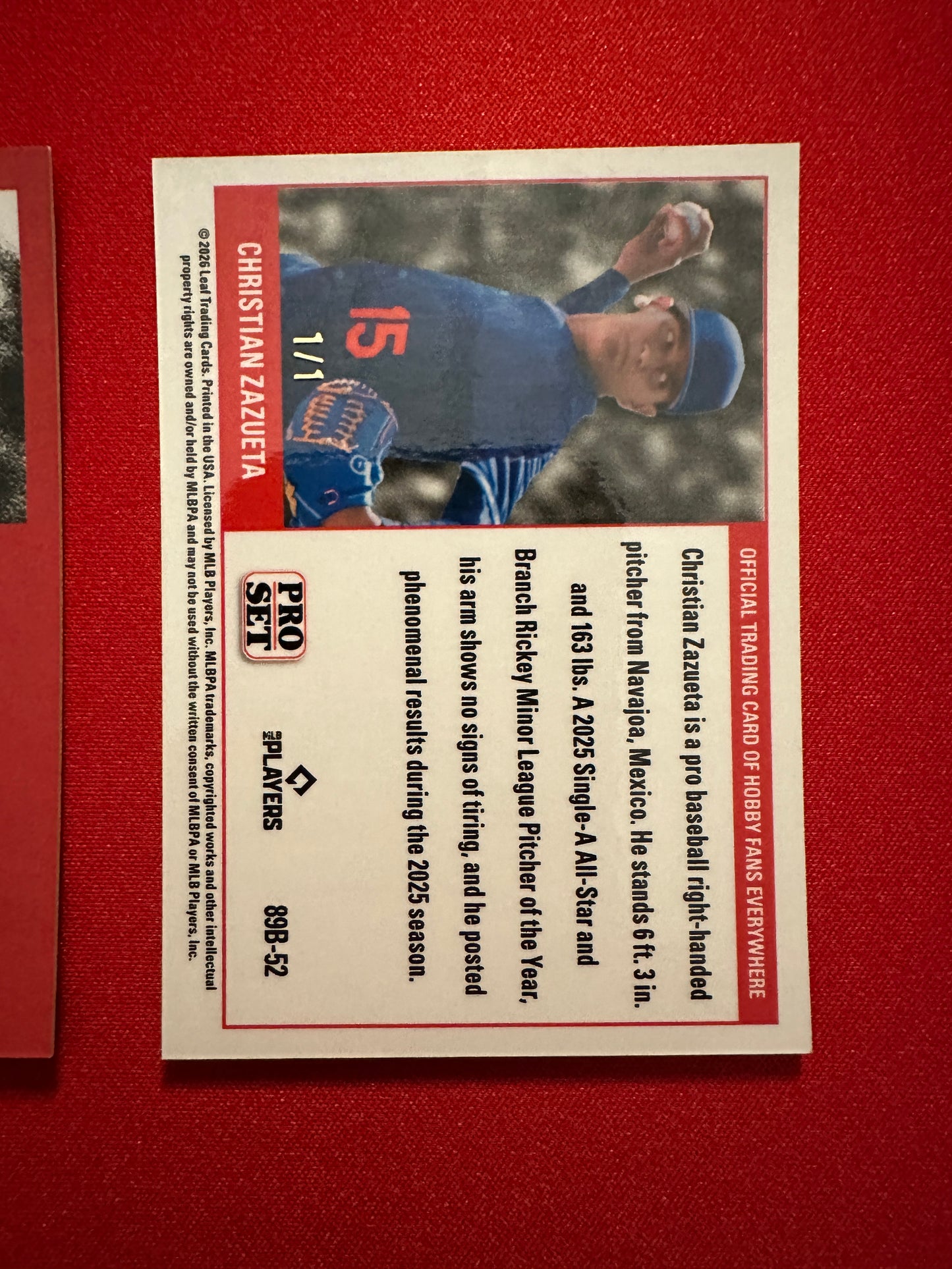 2026 Pro Set Christian Zazueta Black Lazer 1/1 & Purple Auto /8 Leaf Metal /6 Lot