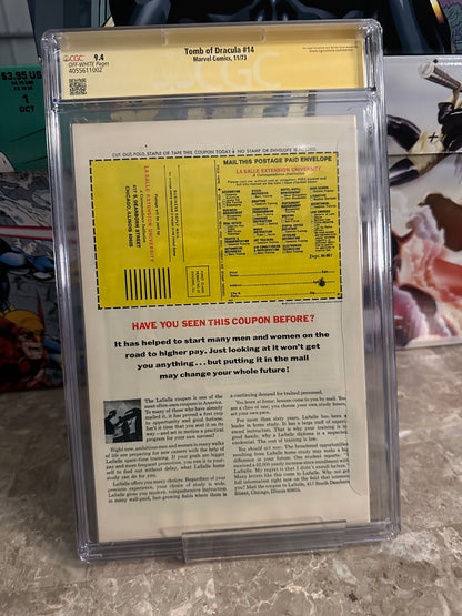 Tomb of Dracula #14 CGC 9.4 WP SS Wolfman (1973 Marvel)
