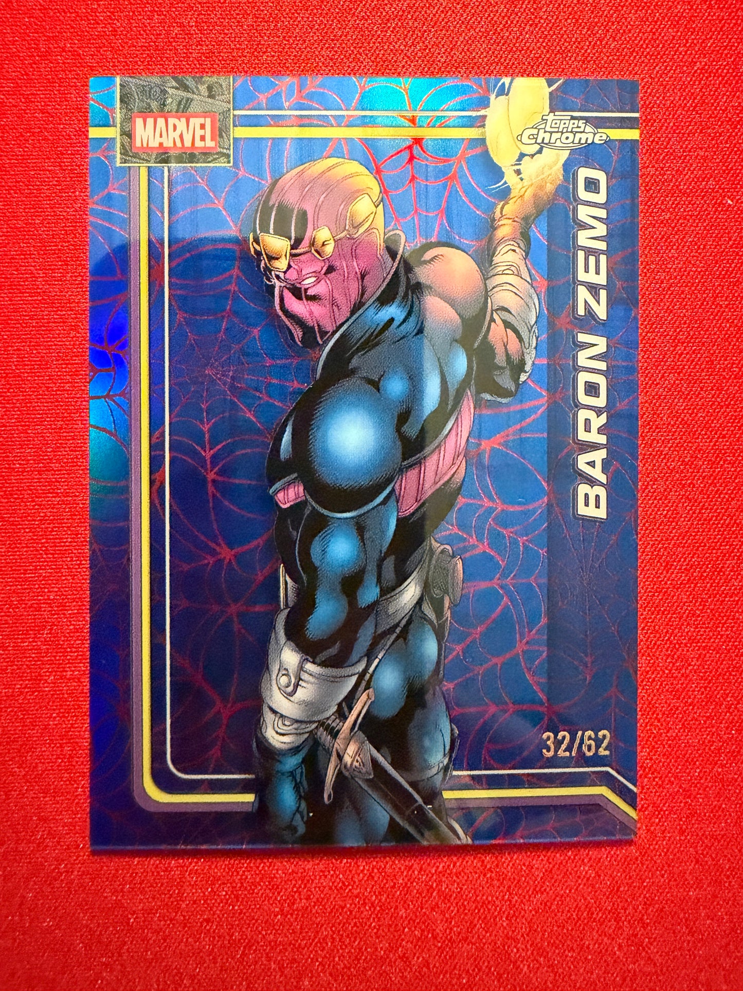 2026 Topps Marvel Chrome Baron Zemo /62 Spider-Web Red Blue #009