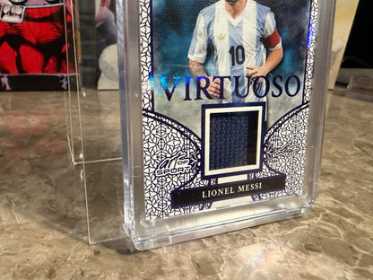 Lionel Messi 2026 Leaf Art of Sport Virtuoso Patch Purple 1/4 Bookend