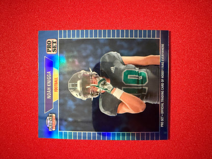 Noah Knigga 2026 Leaf Pro Set Metal Football 1989 Mini Blue /3