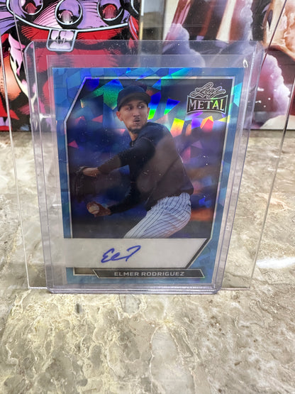 2026 Leaf METAL Elmer Rodriguez 1/1 BLUE SHIMMER Autograph - Yankees - BA-ERC