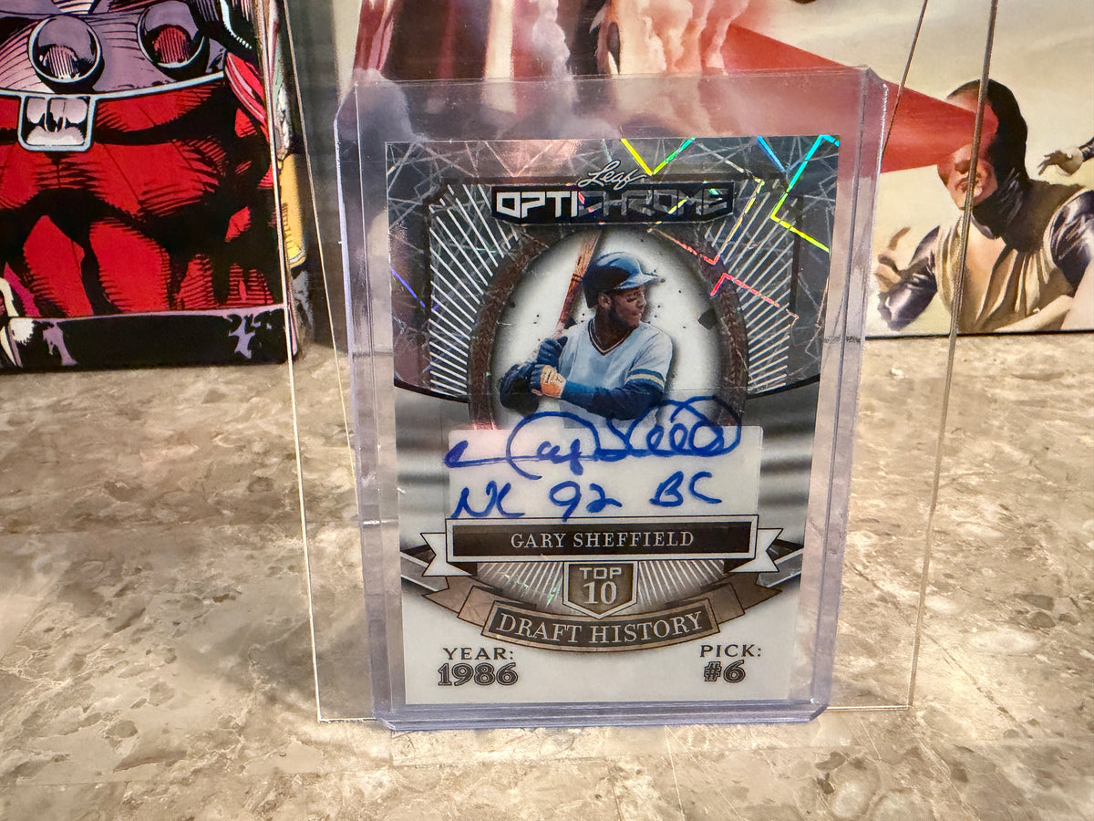 Gary Sheffield 2025 Leaf Optichrome Top 10 Draft History Auto Inscription 1/1