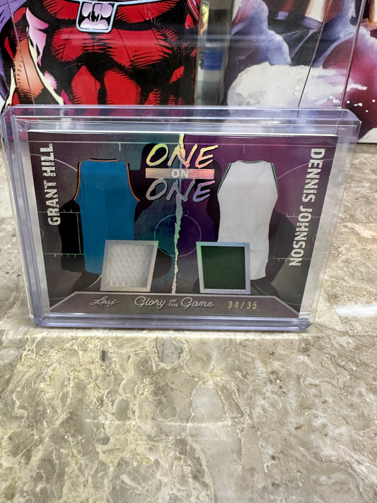 2025 Leaf Glory of the Game Grant Hill Dennis Johnson DUAL JERSEY /35 HOF OO-8