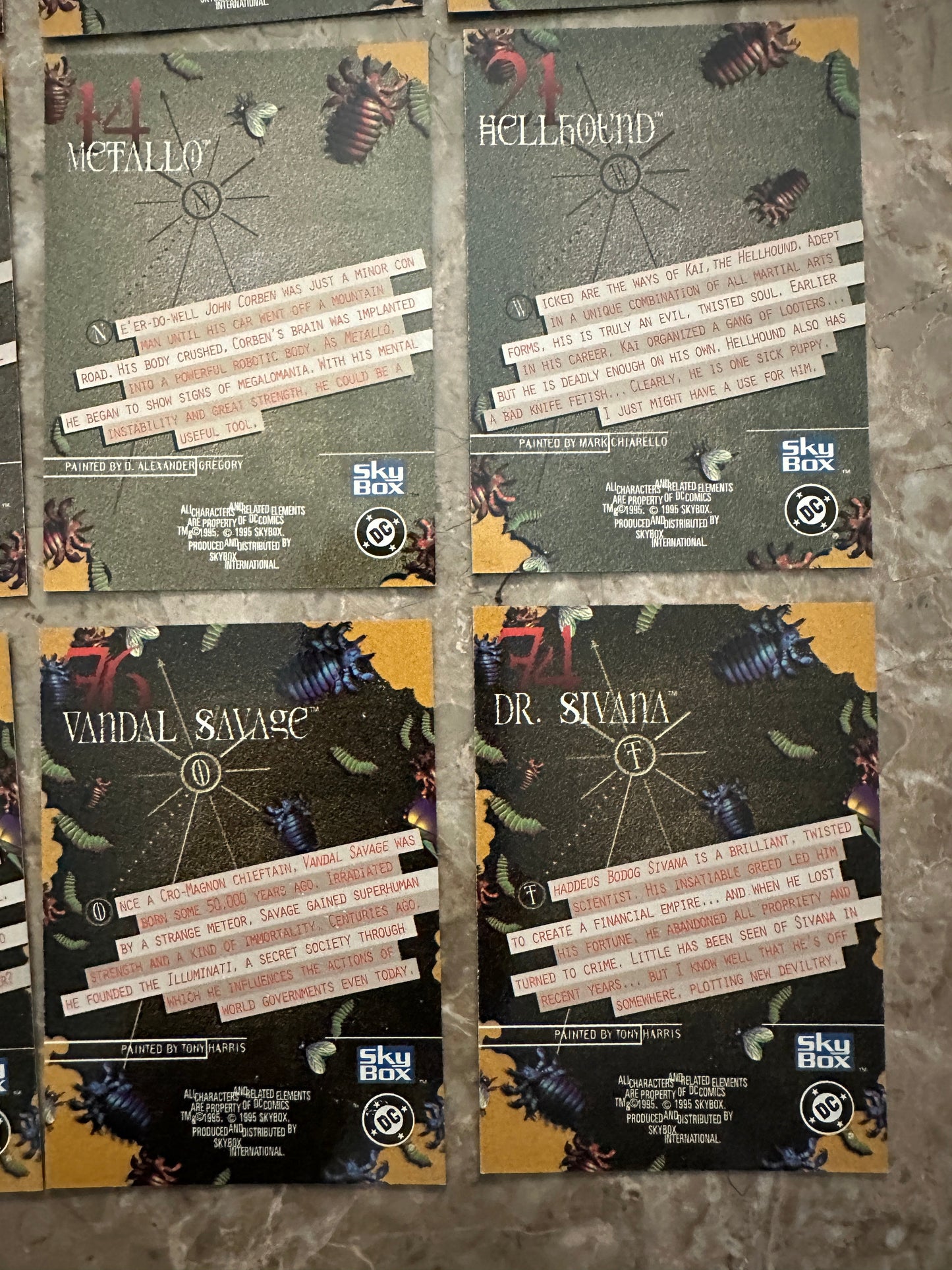 1995 Skybox DC Villains Dark Judgment Lot of 22 Unique
