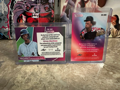 Stiven Martinez 2026 Leaf Vivid Patch AUTO /10 & 1/1 Yellow Techno Foil LOT