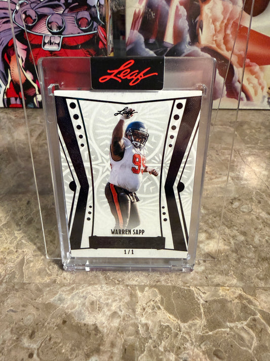 2026 Leaf Spectacular Football Base Warren Sapp Black Holo 1/1