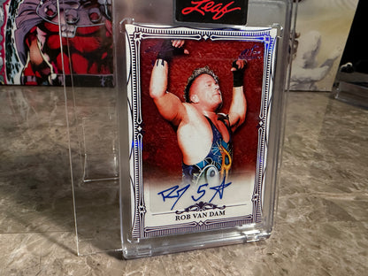 2026 Leaf Art of Sport Rob Van Dam Base Auto Purple 4/4 Bookend