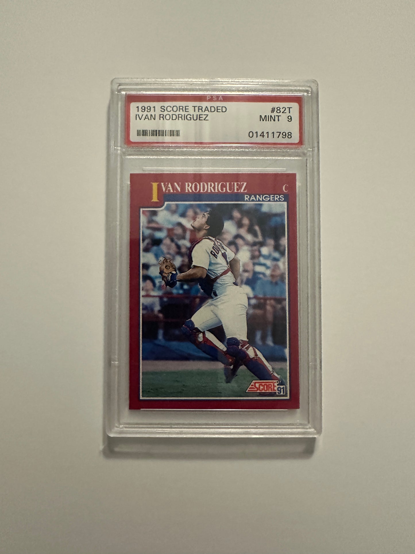 Ivan Rodriguez #82T PSA Graded Mint 9 (1991 Score Traded)