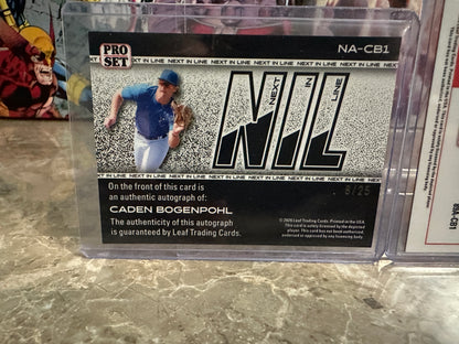 2026 Leaf Pro Set Caden Bogenpohl 1989 Pink Auto /7 NIL Auto /25 3-Card Lot