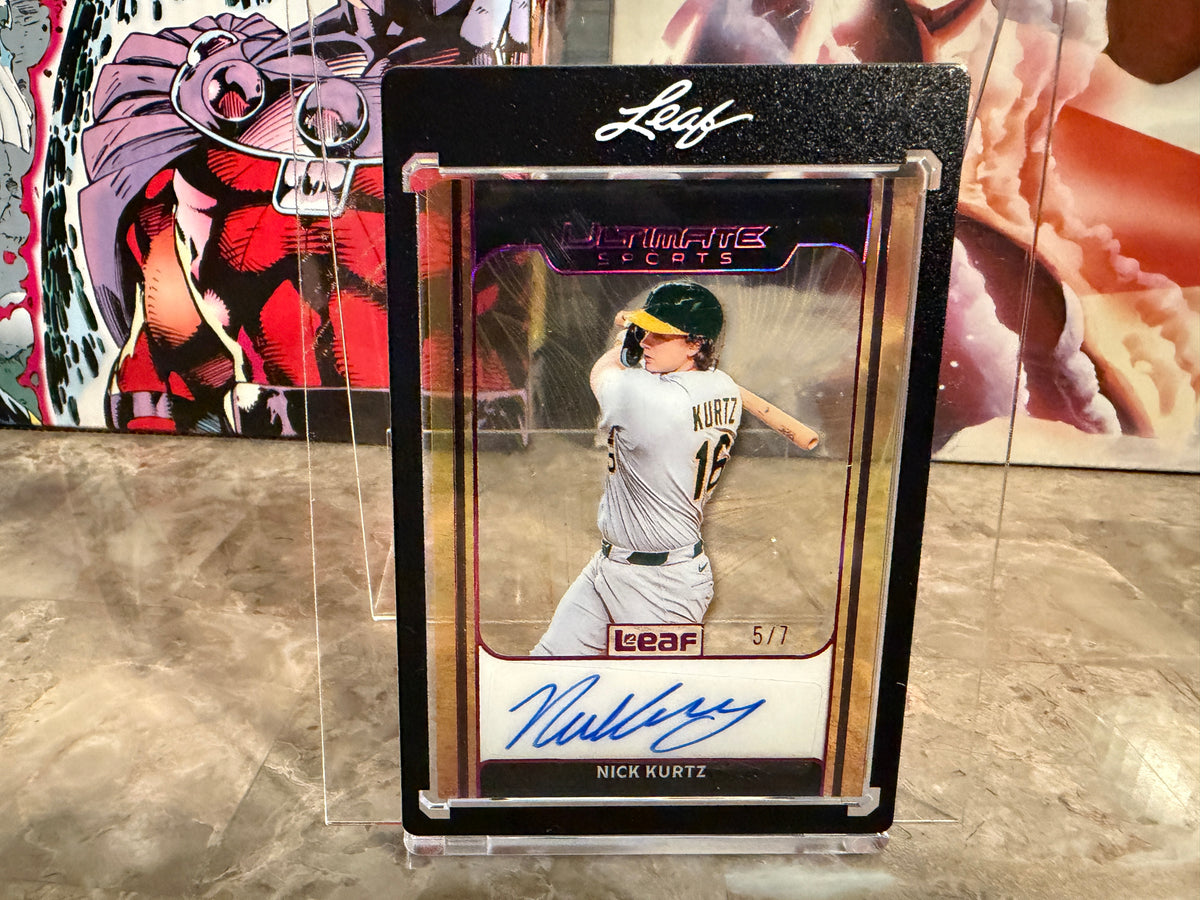 Nick Kurtz 2026 Leaf Ultimate Sports Gold Leaf Clear Auto Purple Holo /7