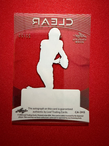 Jayden Maiava 2026 Leaf Trinity Football Clear Acetate Auto Blue /25