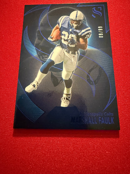 Marshall Faulk 2025 Panini Silhouette Football Base Blue Color Match /99 #98