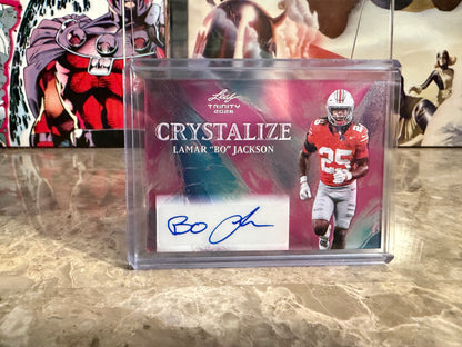 Lamar "Bo" Jackson 2026 Leaf Trinity Football Crystalize Auto Pink