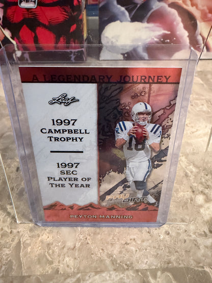 Peyton Manning 2026 Leaf Paydirt Football A Legendary Journey Orange Parallel Two-Card Lot