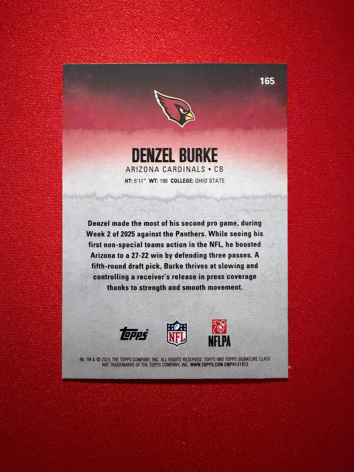 Denzel Burke 2025 Topps Signature Class Football Green /175 #165