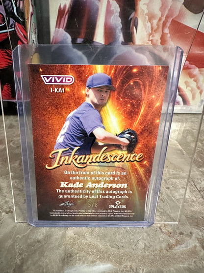 Kade Anderson 2026 Leaf Vivid Inkandescence Green Techno AUTO /8 Mariners #3 Pick