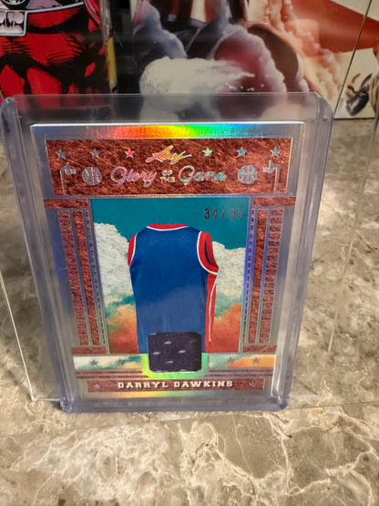 2026 Leaf Glory of the Game Basketball Silver Darryl Dawkins Game-Used Jersey 34/35