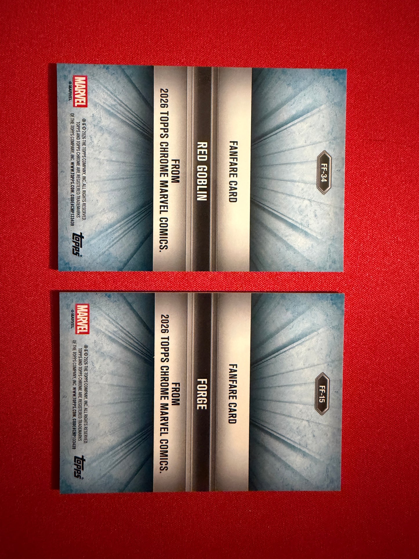 2026 Topps Marvel Chrome Fanfare Forge Red Goblin 2-Card Lot
