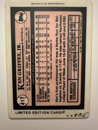 Ken Griffey Jr. #41T Porcelain Limited Edition Rookie Card (1989 Topps Traded)