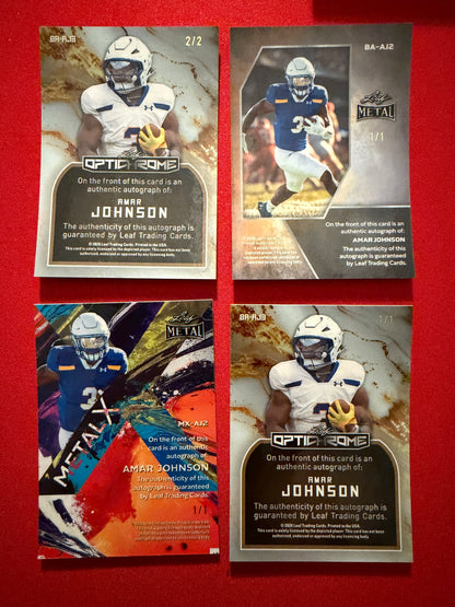 Amar Johnson Leaf Metal Optichrome Auto 1/1 Lot Super Gold Back Cracked Ice