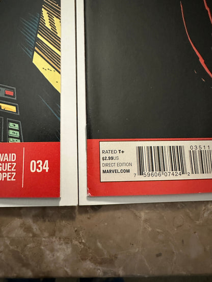 Daredevil #1-7,9-36 Near Full Run of 36 High Grade (2011 Marvel Comics)