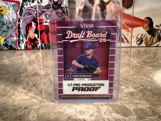 2026 Leaf Vivid Baseball Kade Anderson Draft Board ‘25 Clear Auto 1/1 Proof