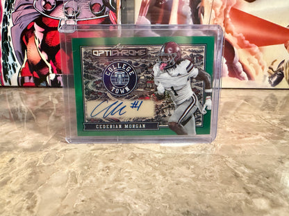 Cederian Morgan 2026 Leaf Optichrome College Town Auto Green 3/3 Bookend