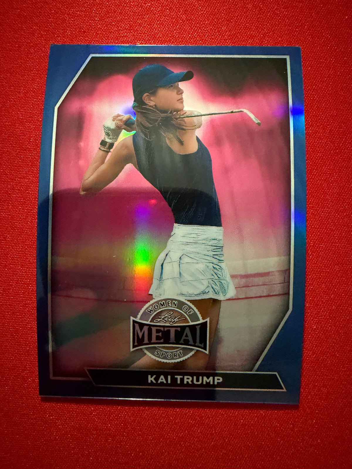 Kai Trump 2026 Leaf Metal Women of Sport Base Blue Prismatic 1/5 Bookend #58