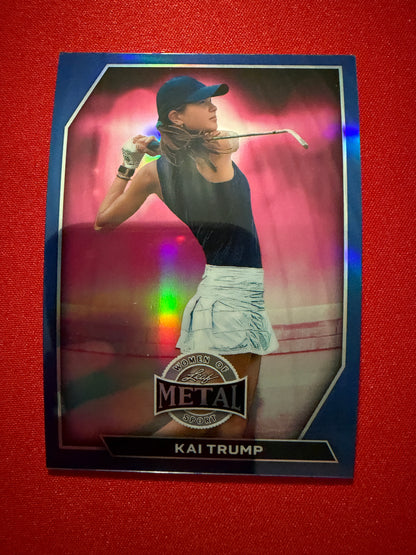 Kai Trump 2026 Leaf Metal Women of Sport Base Blue Prismatic 1/5 Bookend #58