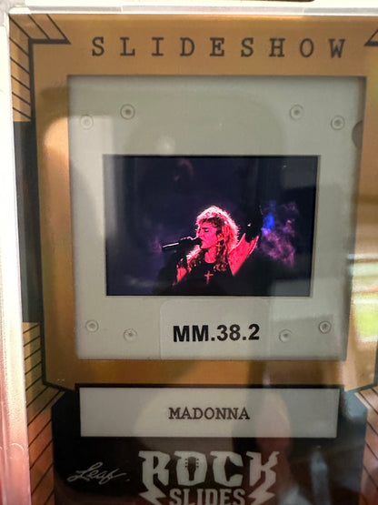 2026 Leaf Slideshow MADONNA Metal /25 & Sexy Celebrity Base 2-Slide Lot PROMO