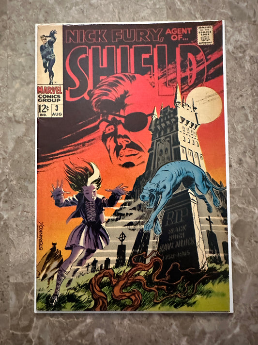 Nick Fury Agent of S.H.I.E.L.D #3 FN+ 6.5 (1968 Marvel) - Appears VF, Steranko