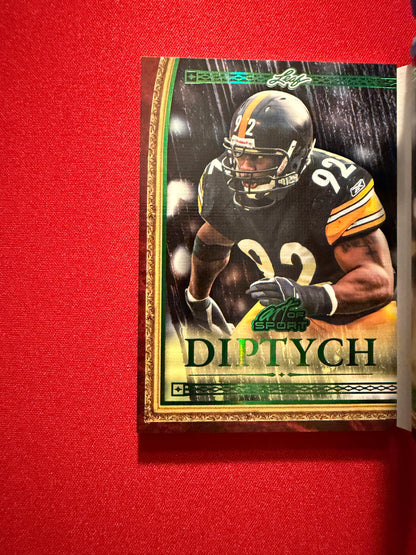 2026 Leaf Art of Sport James Harrison Diptych Auto Booklet Green 3/3 Bookend