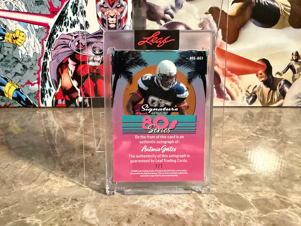 Antonio Gates 2026 Leaf Signature Series 80s Series Auto Blue 1/1