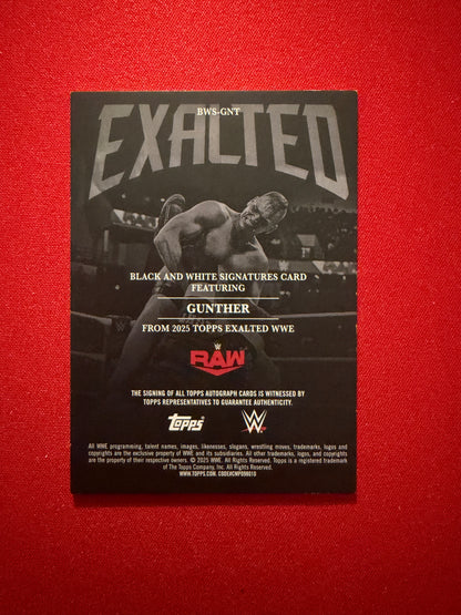 Gunther 2026 Topps Exalted WWE Black and White Signatures /25 + Base Lot